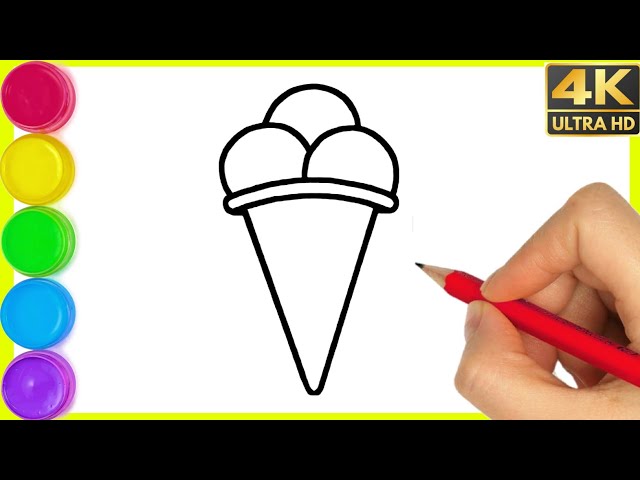 How to Draw an Ice Cream Cone! – Emily Drawing